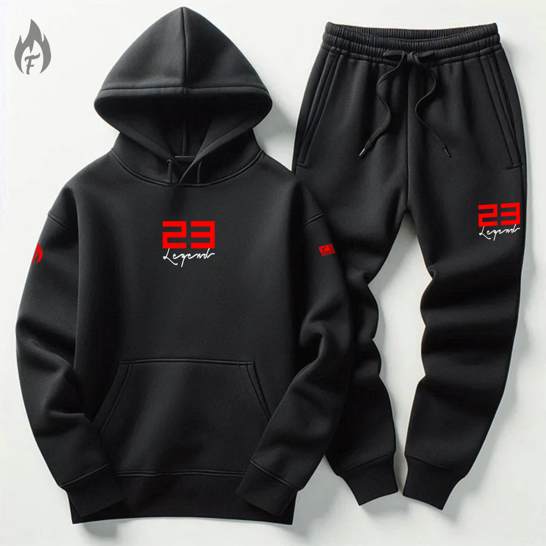 Men s 23 Legend Black Red Sneaker Sweatsuit To Match Air Jordan 11 Bre Threads On Fire