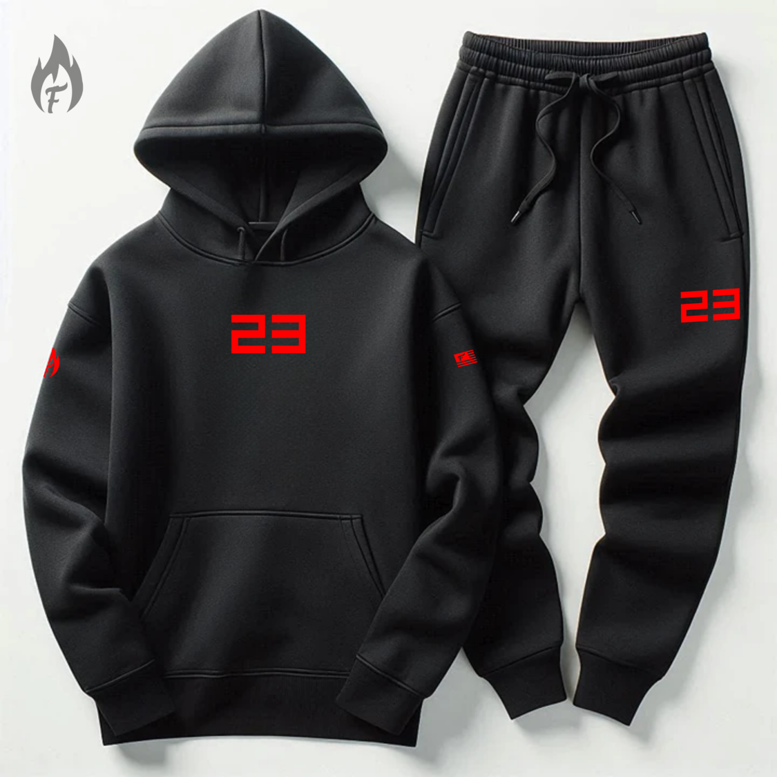 Men s Black 23 Sweatsuit To Match Air Jordan 13 Playoffs Black Red Sne Threads On Fire