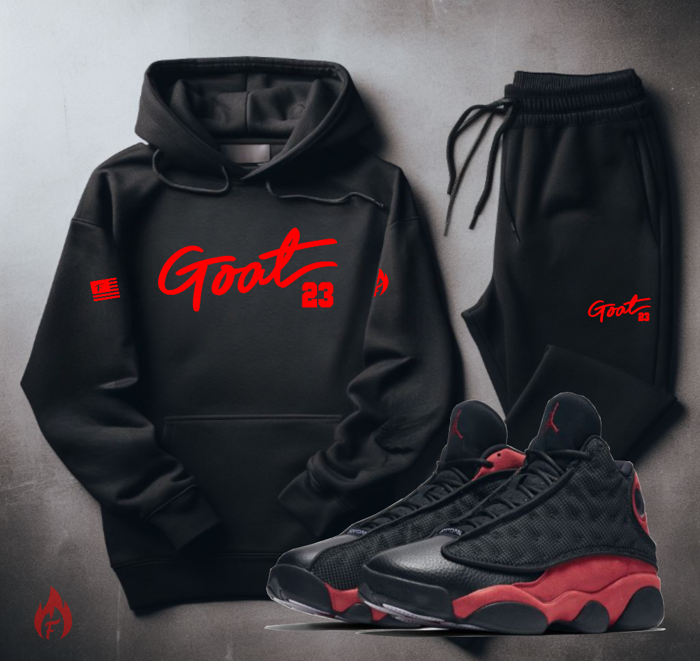 Black and red jordan sweatsuit discount