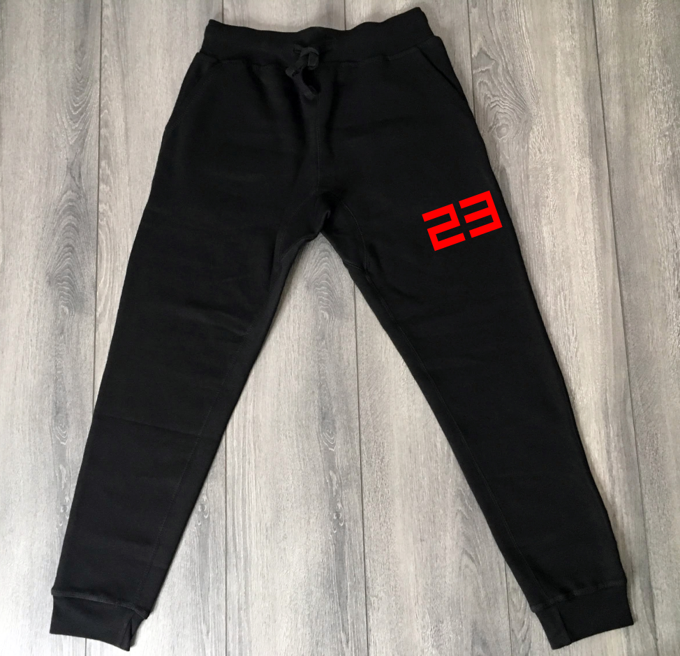 Black 23 Sneaker Sweatsuit To Match Jordan 1 Retro Bred Men's 23 Graphic Hoodie Joggers Set