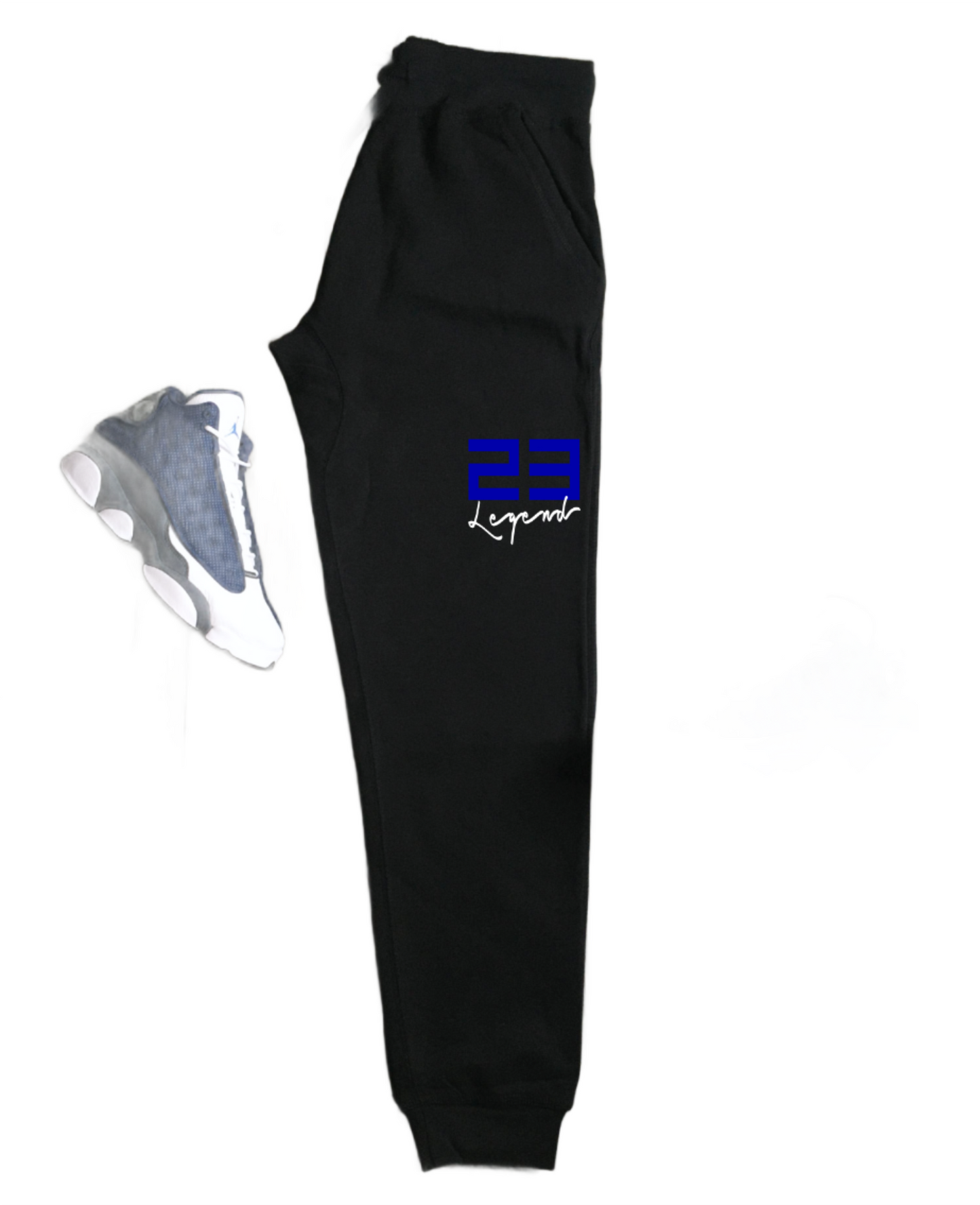Men's "23 Legend" Black Sneaker Sweatsuit To Match Air Jordan 13 Retro Flint Grey Sneakerhead Hoodie Joggers Set