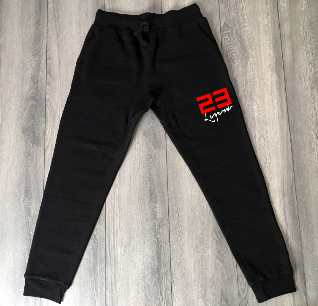 Men's 23 Legend Black Red Sneaker Sweatsuit To Match Air Jordan 11 Bred Hoodie Joggers Set