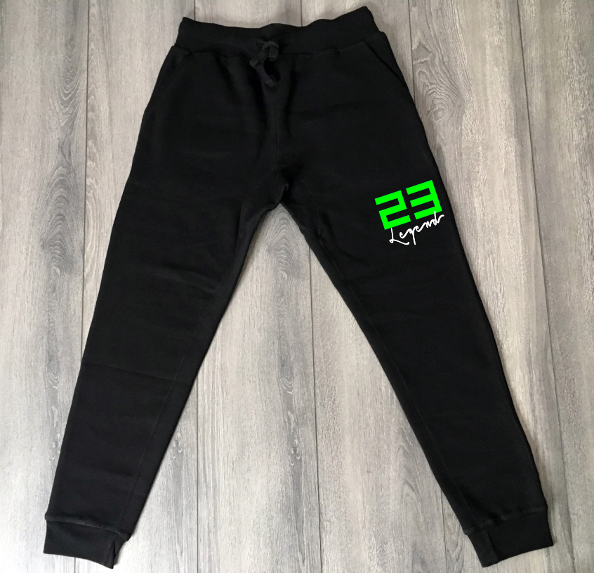 Men's 23 Legend Black Hoodie Joggers Sneaker Sweatsuit To Match Air Jordan Retro 6 Electric Green