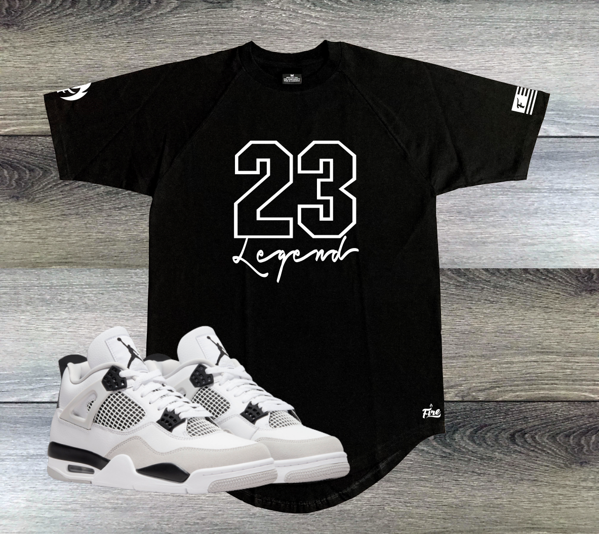 23 Legend T Shirt To Match Air Jordan Retro 4 Military Black White