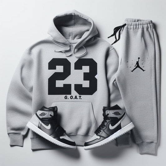 Grey Tracksuit To Match Air Jordan Sneakers