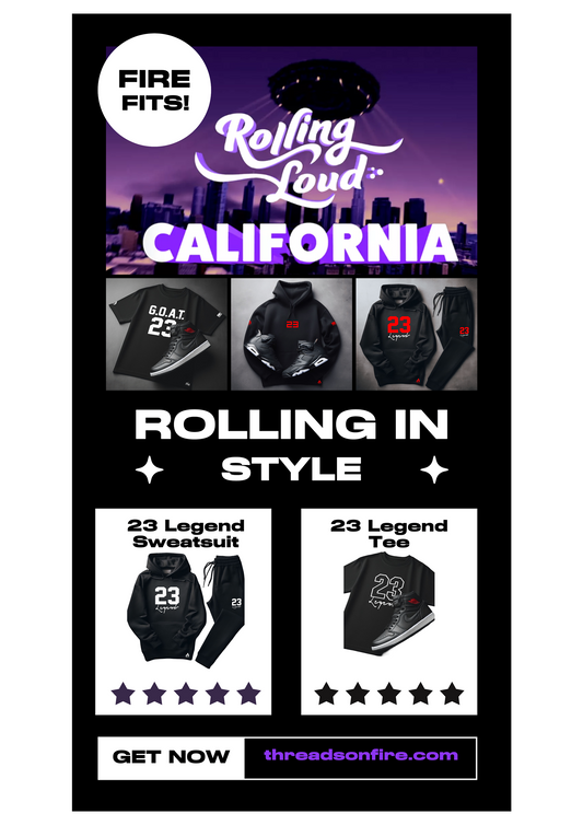 Rolling Loud California Outfit Ideas 2024: Men's Streetwear Looks with Sneakers, Hoodies & Joggers