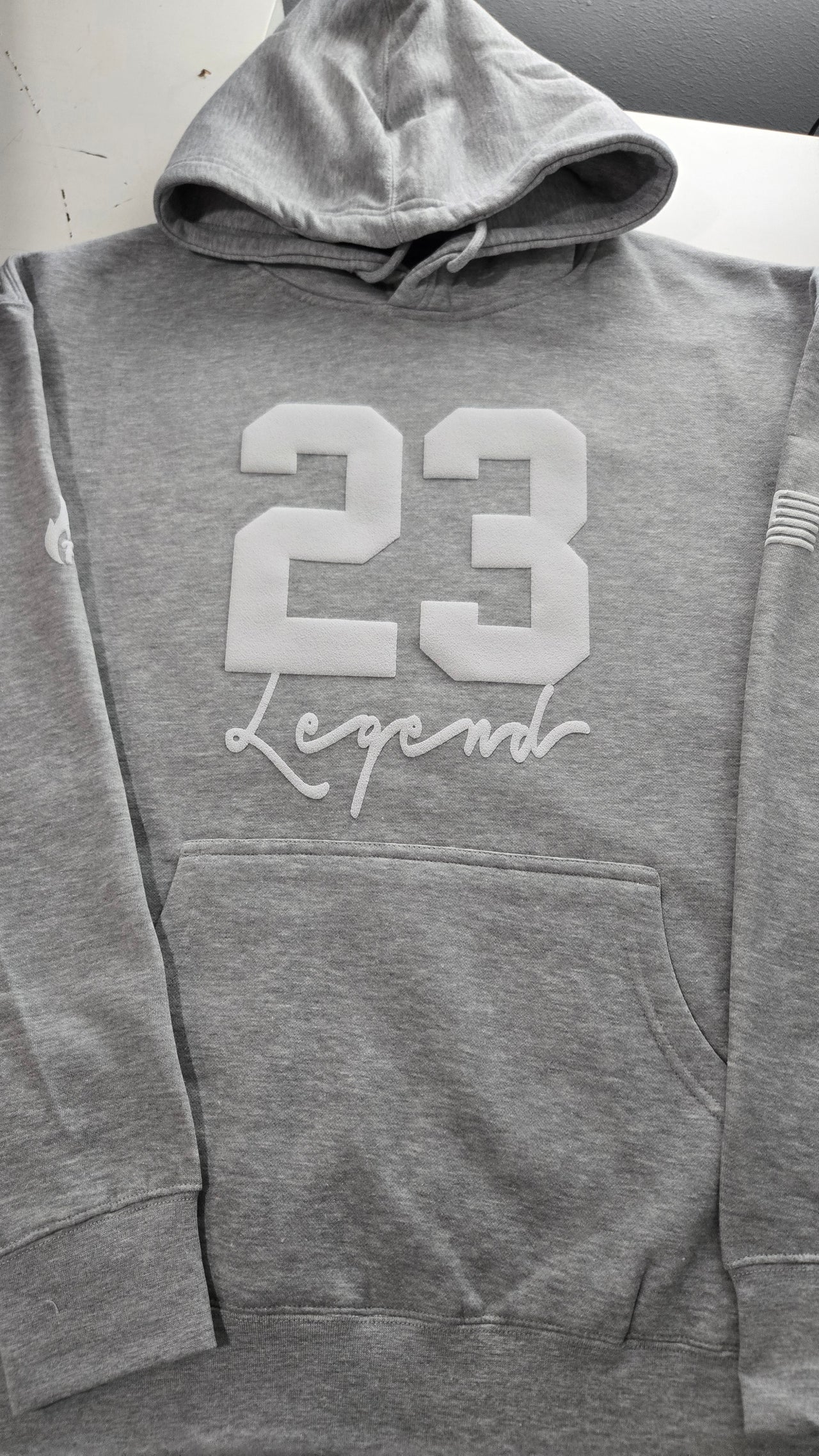 Men's 23 Legend Grey White Sweatsuit Hoodie Sweatpants To Match Jordan 11 Cool Grey