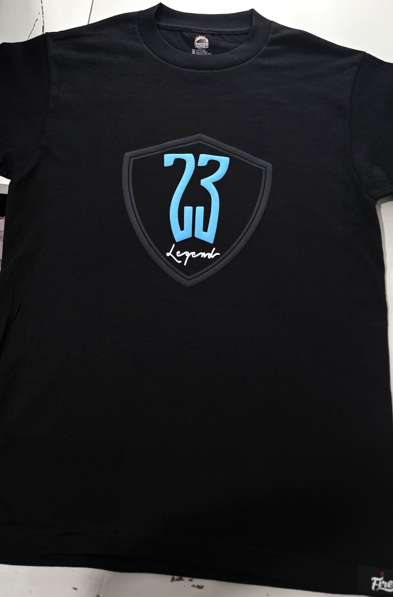 Men's Black T-Shirt '23' Sneaker Tee To Match Air Jordan 14 University Blue