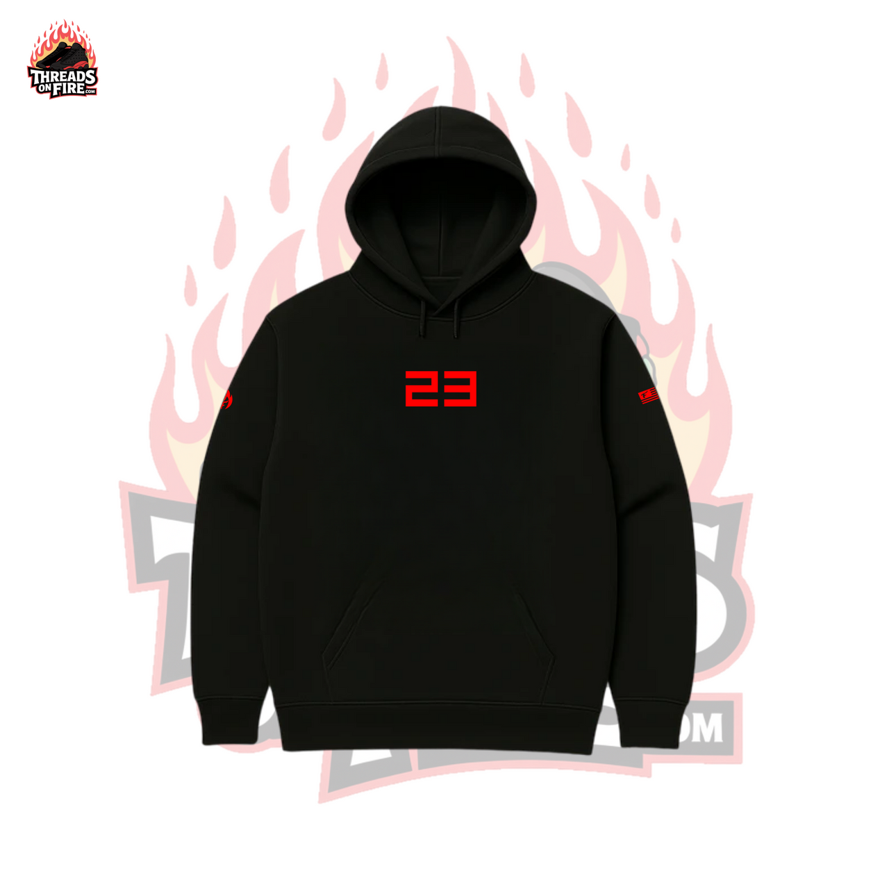 Black 23 Sneaker Sweatsuit To Match Jordan 1 Retro Bred Men's 23 Graphic Hoodie Joggers Set