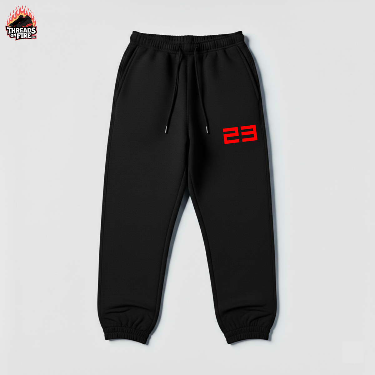 Black 23 Sneaker Sweatsuit To Match Jordan 1 Retro Bred Men's 23 Graphic Hoodie Joggers Set