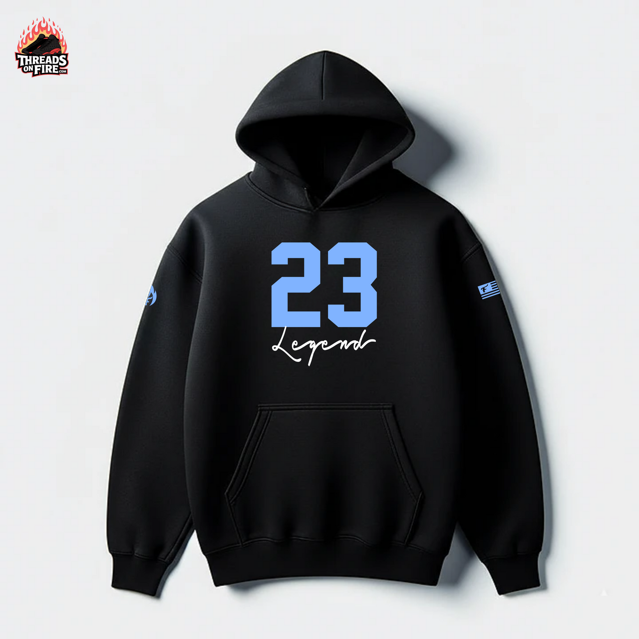 Men's Black Sky Blue Sweatsuit Hoodie Sweatpants Set To Match Air Jordan 11 Gamma