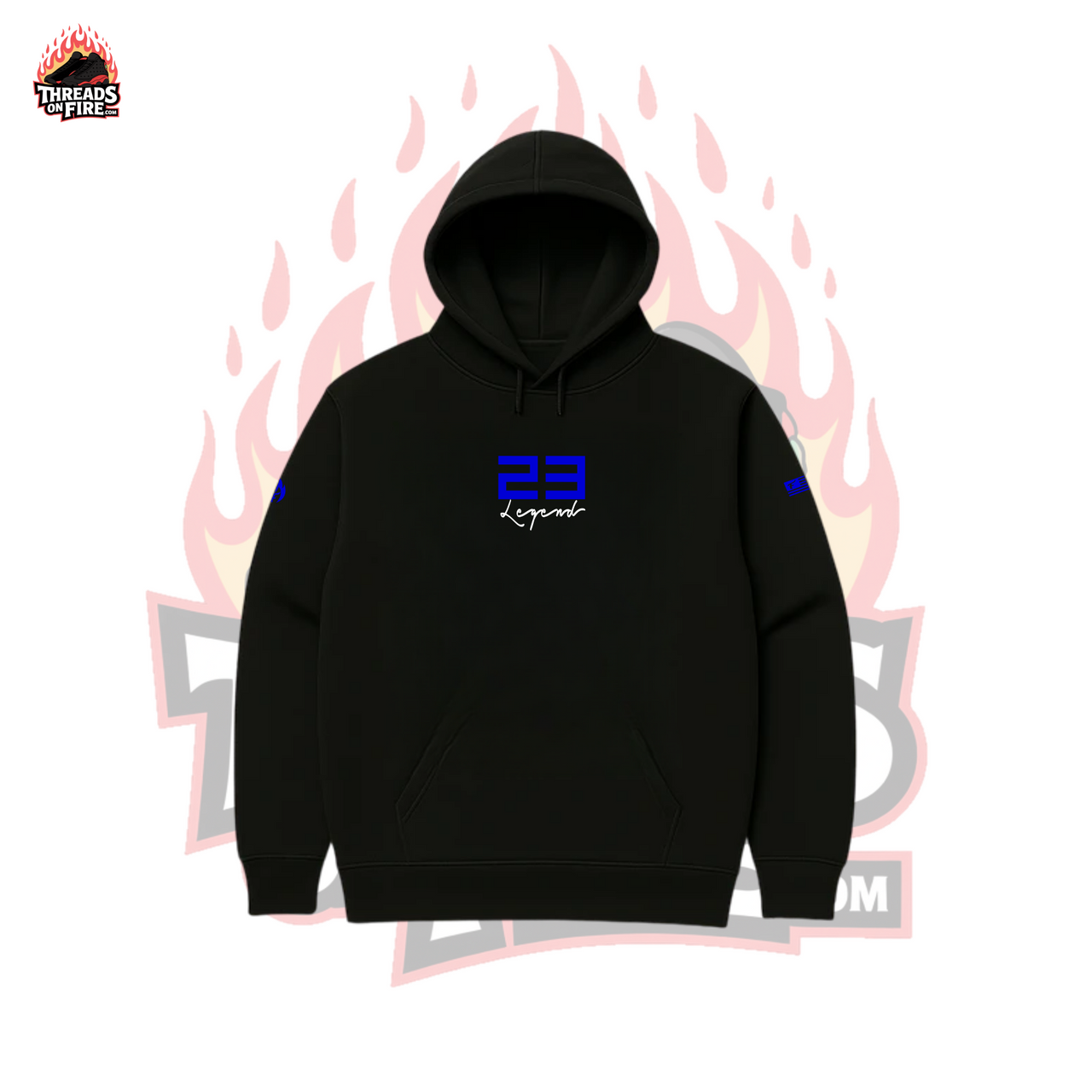 Men's "23 Legend" Graphic Sneakerhead Sweatsuit Inspired by Air Jordan 13 Retro Hyper Royal Blue Black Hoodie Joggers Set