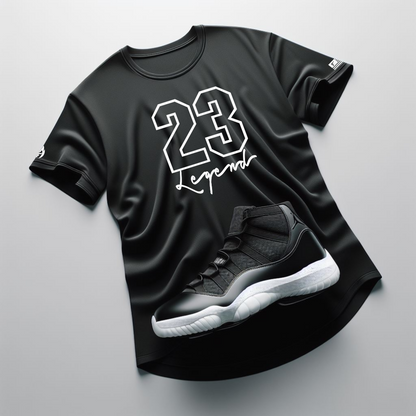 23 Legend Black T-Shirt To Match Air Jordan Retro 11 Concord Men's Sneaker Tees