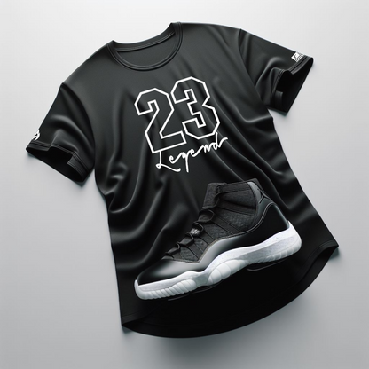 23 Legend Black T Shirt To Match Air Jordan Retro 11 Concord Men s Sne Threads On Fire