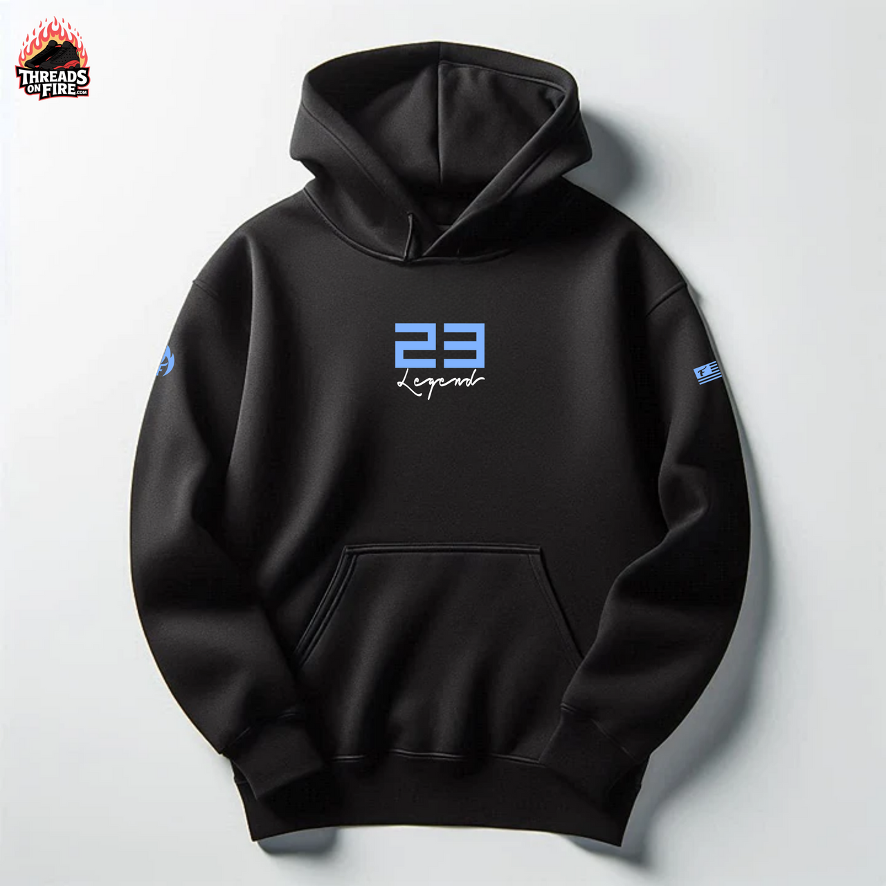 23 Legend Black Sky Blue Hoodie & Joggers Sweatsuit – Matches Air Jordan 11 Gamma