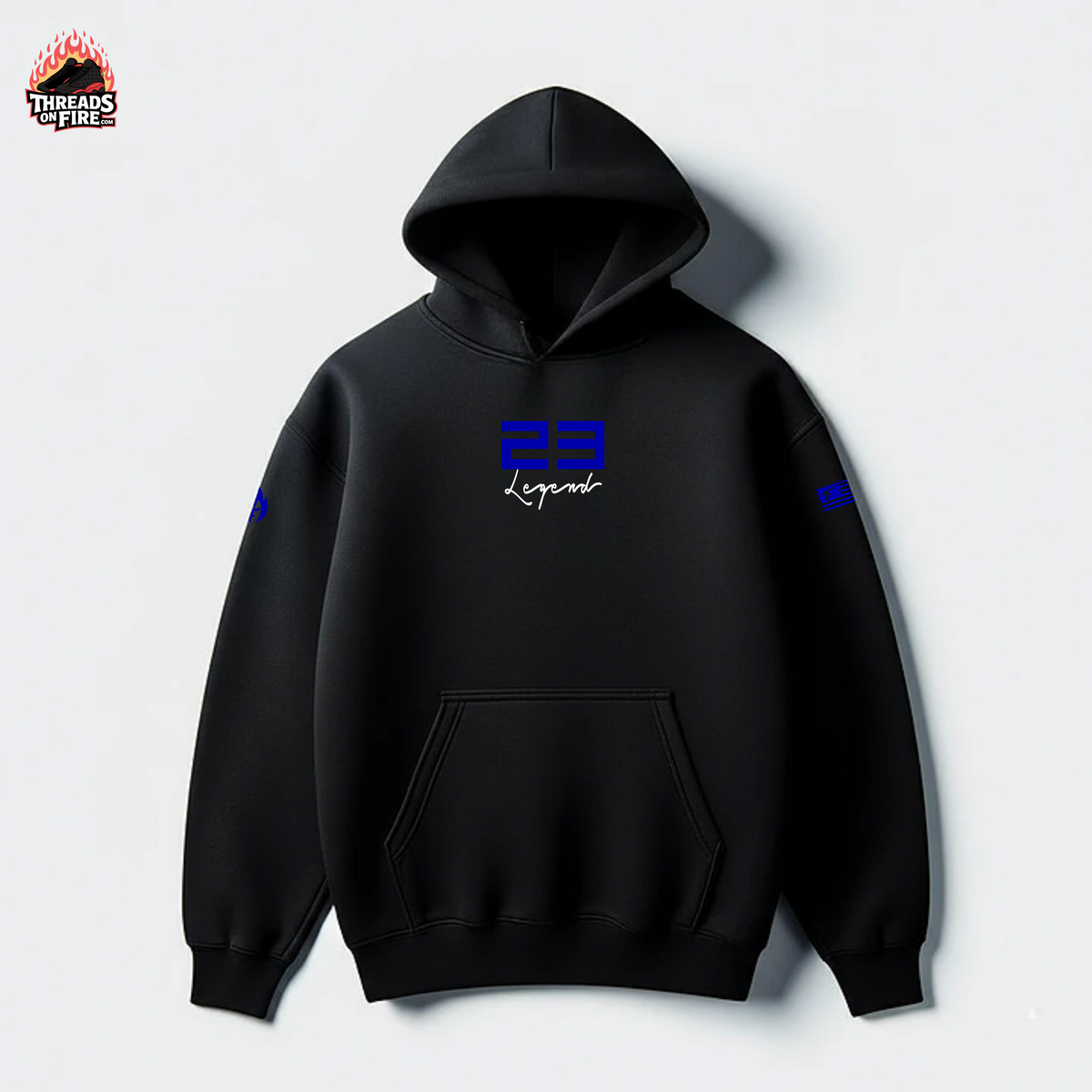 Men's 23 Legend Black Blue Tracksuit Sweatsuit Black Hoodie Sweatpants To Match Air Jordan 13 Flint