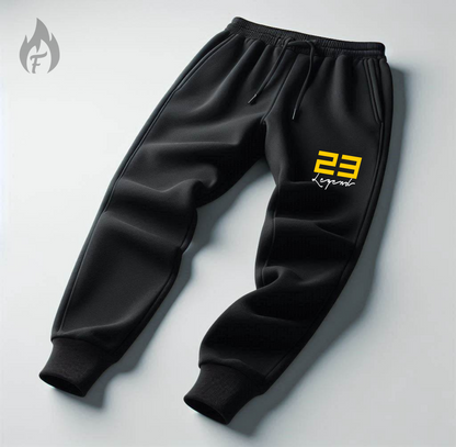 Men's Black Yellow Hoodie Joggers 23 Legend Sweatsuit To Match Air Jordan 4 Thunder