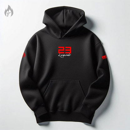 Men's 23 Legend Graphic Black Sneaker Hoodie Inspired by Air Jordan 4 Bred Reimagined