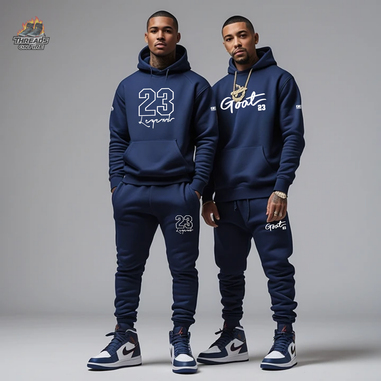 23 Legend Navy Sweatsuit Hoodie Joggers Set 