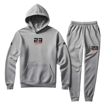 23 Legend Grey Sweatsuit To Match Air Jordan 4 Bred Reimagined Men's Sneakerhead Hoodie Joggers Set