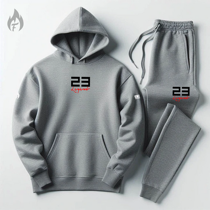 23 Legend Grey Sweatsuit To Match Air Jordan 4 Bred Reimagined Men's Sneakerhead Hoodie Joggers Set