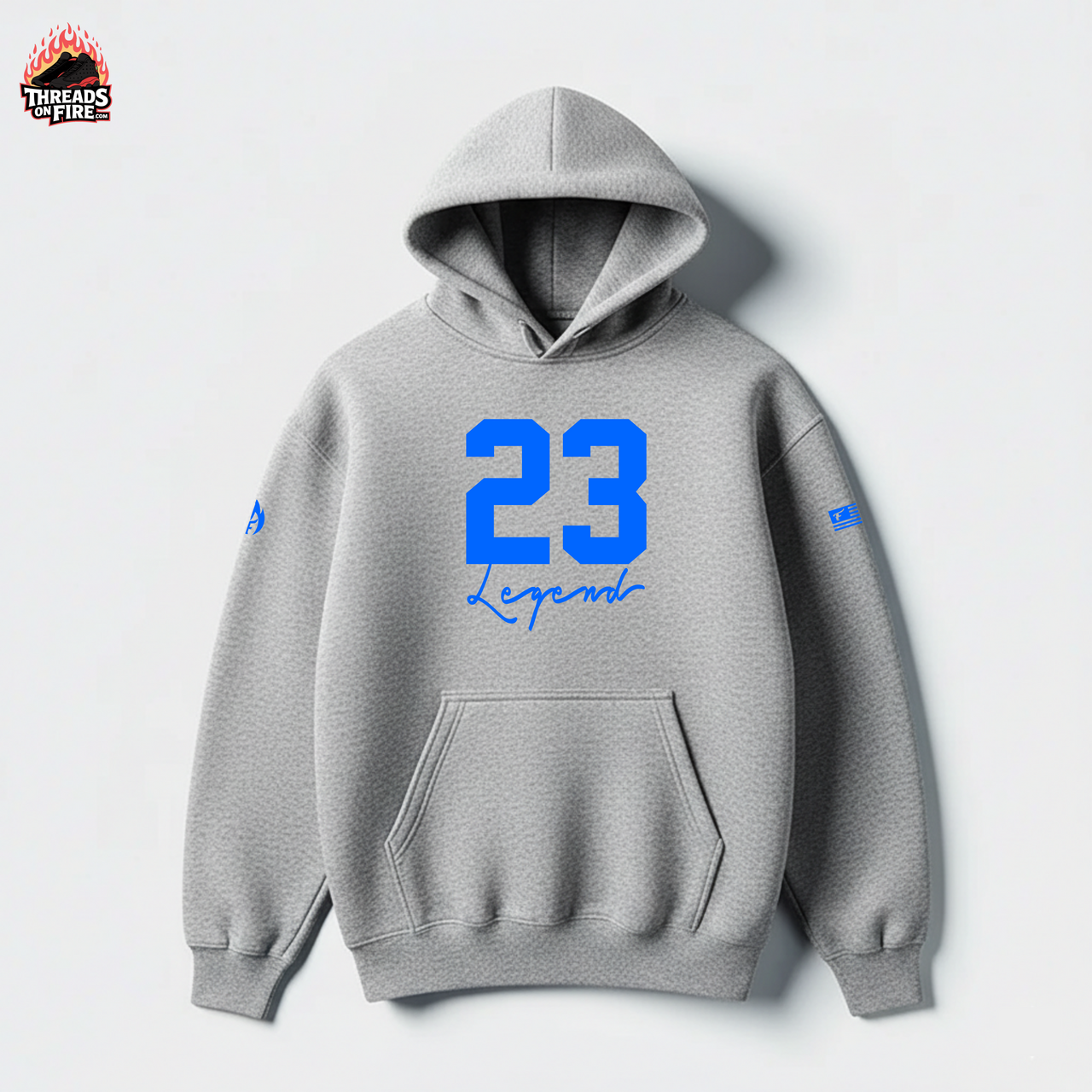 Men's 23 Legend Grey Sky Blue Sweatsuit Hoodie Sweatpants To Match Air Jordan 11 Gamma