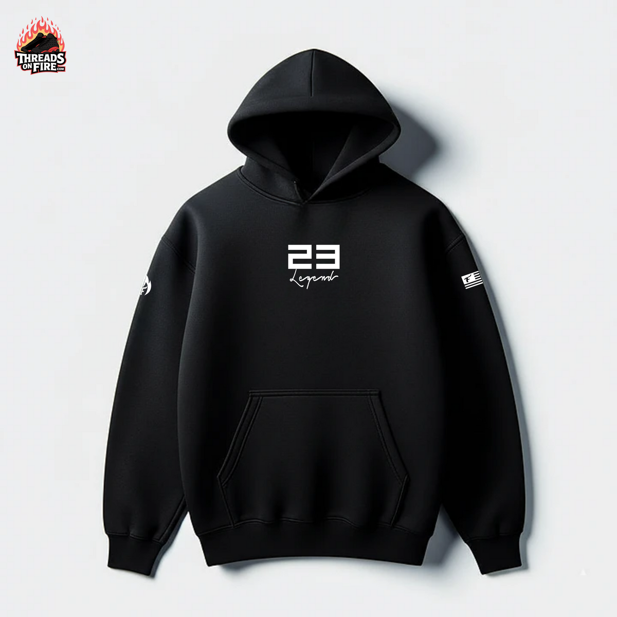 Black 23 Legend Sneaker Hoodie & Joggers Set To Match Air Jordan Retro 11 Jubilee Black Men's Sweatsuit
