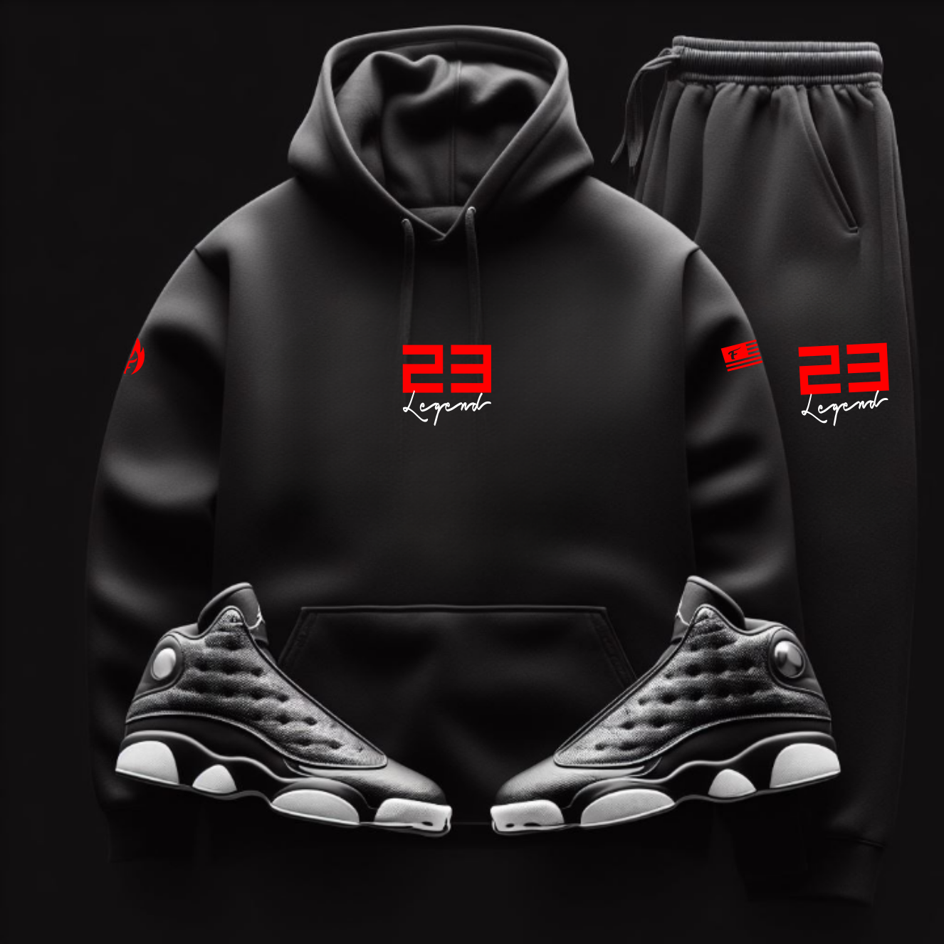 Sweatsuit Hoodie and Joggers To Match Air Jordan 13 Bred