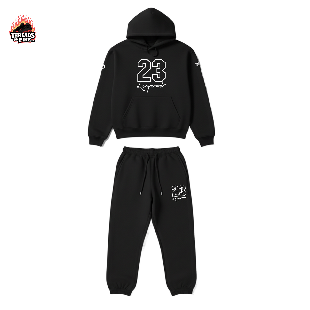 Men's Black 23 Legend Sweatsuit Hoodie & Joggers To Match Air Jordan 10 Steel