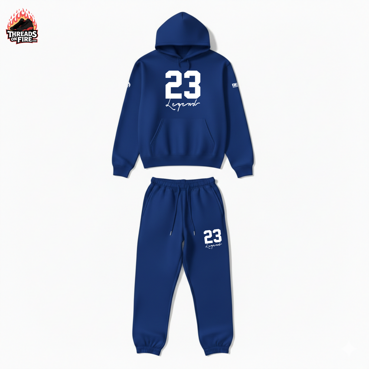 Men's Royal Blue Sweatsuit Hoodie Joggers Set To Match Air Jordan 13 Hyper Royal