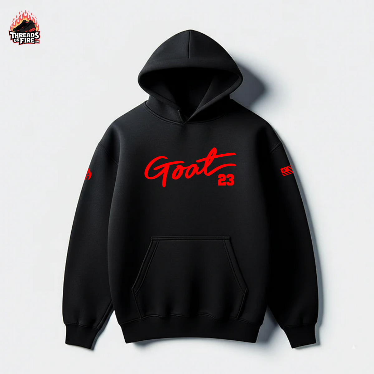 Men's GOAT #23 Black Hoodie To Match Air Jordan Retro 13 Bred
