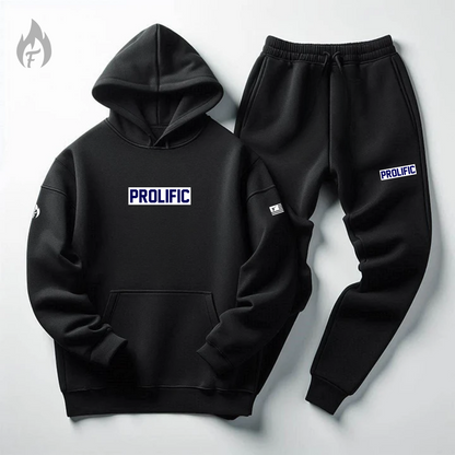 Prolific Black Sweatsuit To Match Air Jordan 13 Midnight Navy Men's Hoodie and Joggers