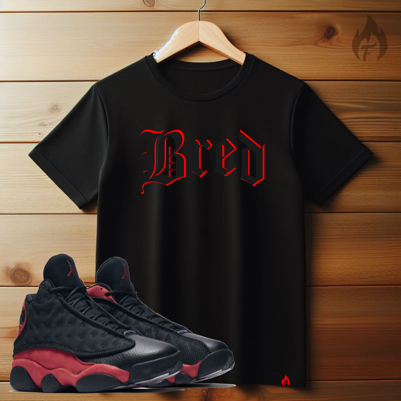 Sneaker T-Shirt To Match Jordan 13 Bred Men's Black Tees Streetwear Sneakerhead Shirts