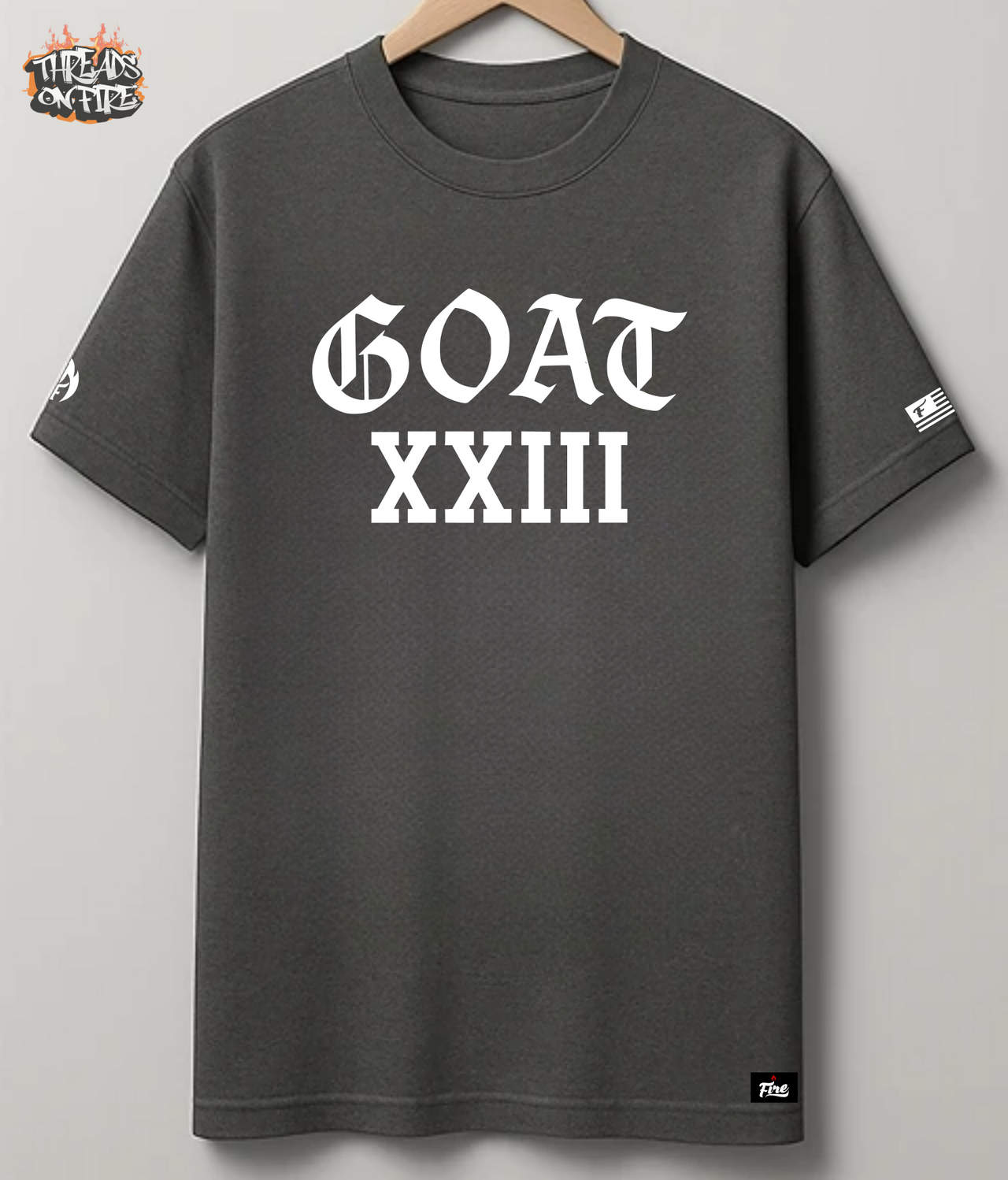 GOAT XXIII Stone Wash Tee – Sneaker Matching Jordan Shirt | Men's Goat 23 Black Stone Wash T-Shirt