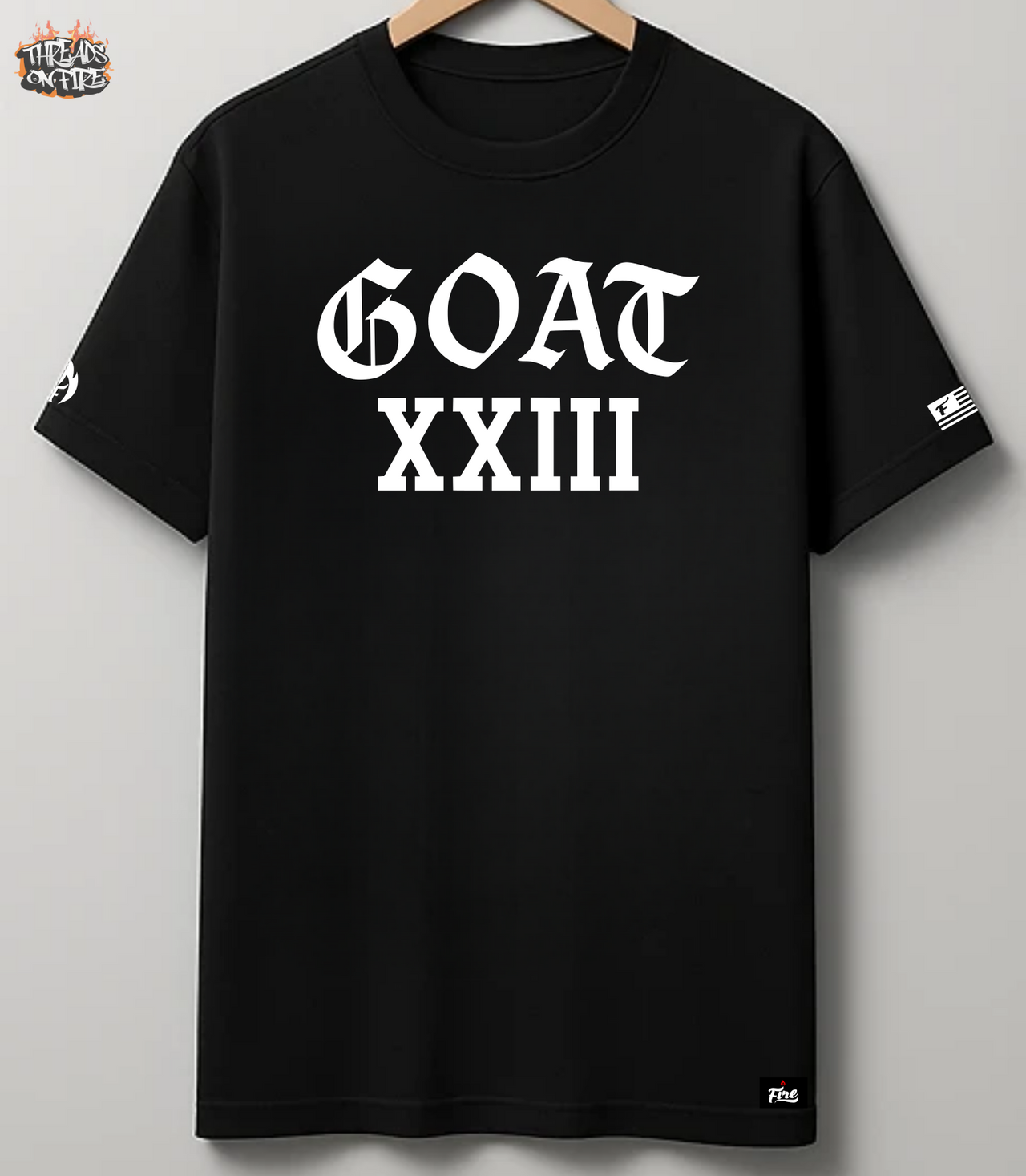 GOAT XXIII Black Tee – Jordan 23 Streetwear Shirt | Threads On Fire