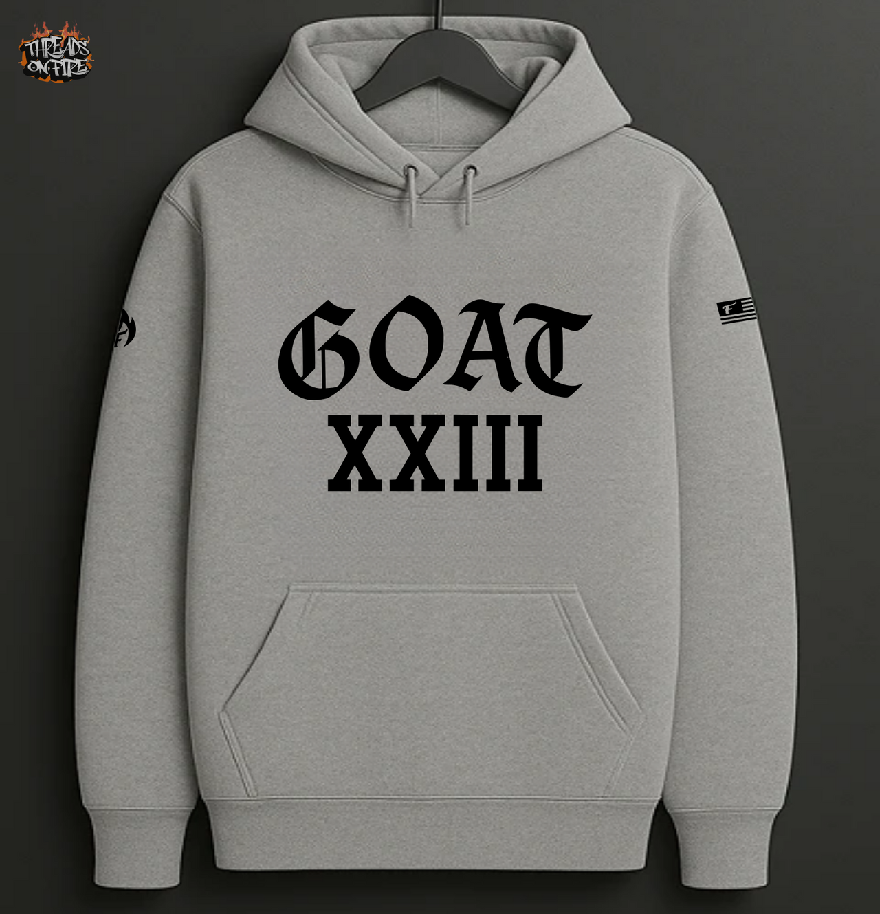 Men's Grey Sweatsuit GOAT 23 Hoodie Joggers Tracksuit 2pc Set To Match Air Jordan 4 White Cement