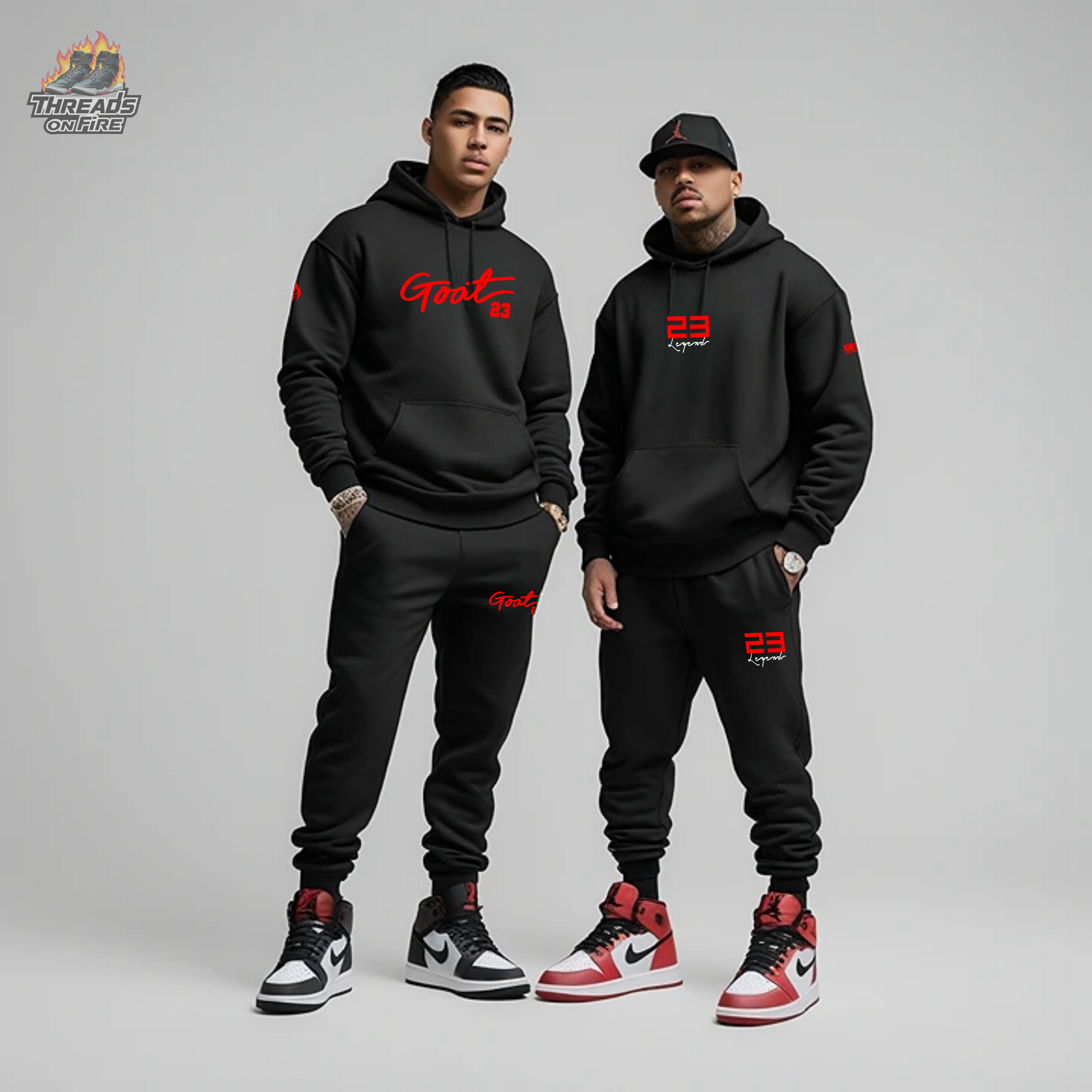 Goat23 Black Sweatsuit Hoodie Joggers