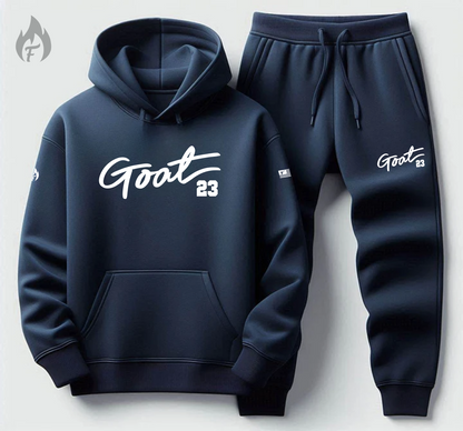 Men's Navy Blue Sweatsuit Hoodie Joggers Set To Match Air Jordan 11 White Blue Tracksuit