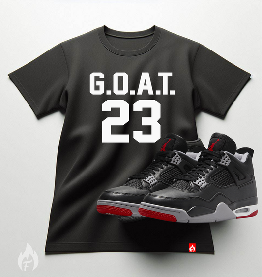 Threadz Streetwear Black T-Shirt To Match Air Jordan 4 Retro Bred Re-Imagined Men's Sneaker Matching Tees