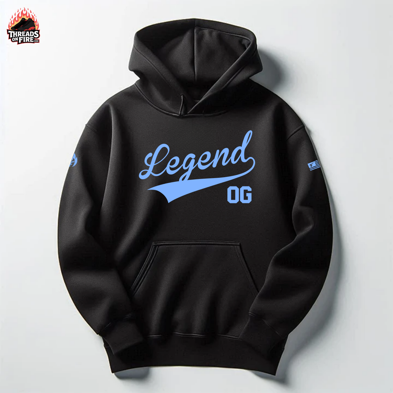 Legend OG - Black Sky Blue Hoodie Joggers Sweatsuit – Matches Jordan 11 Gamma