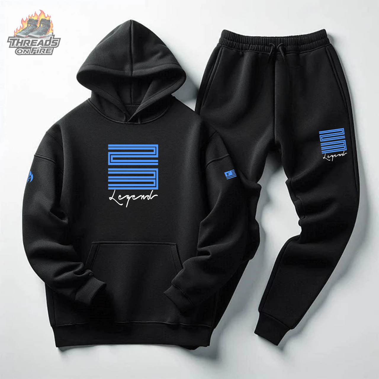 Men's 23 Legend Tracksuit Hoodie & Joggers Set To Match Air Jordan 11 Legend Blue