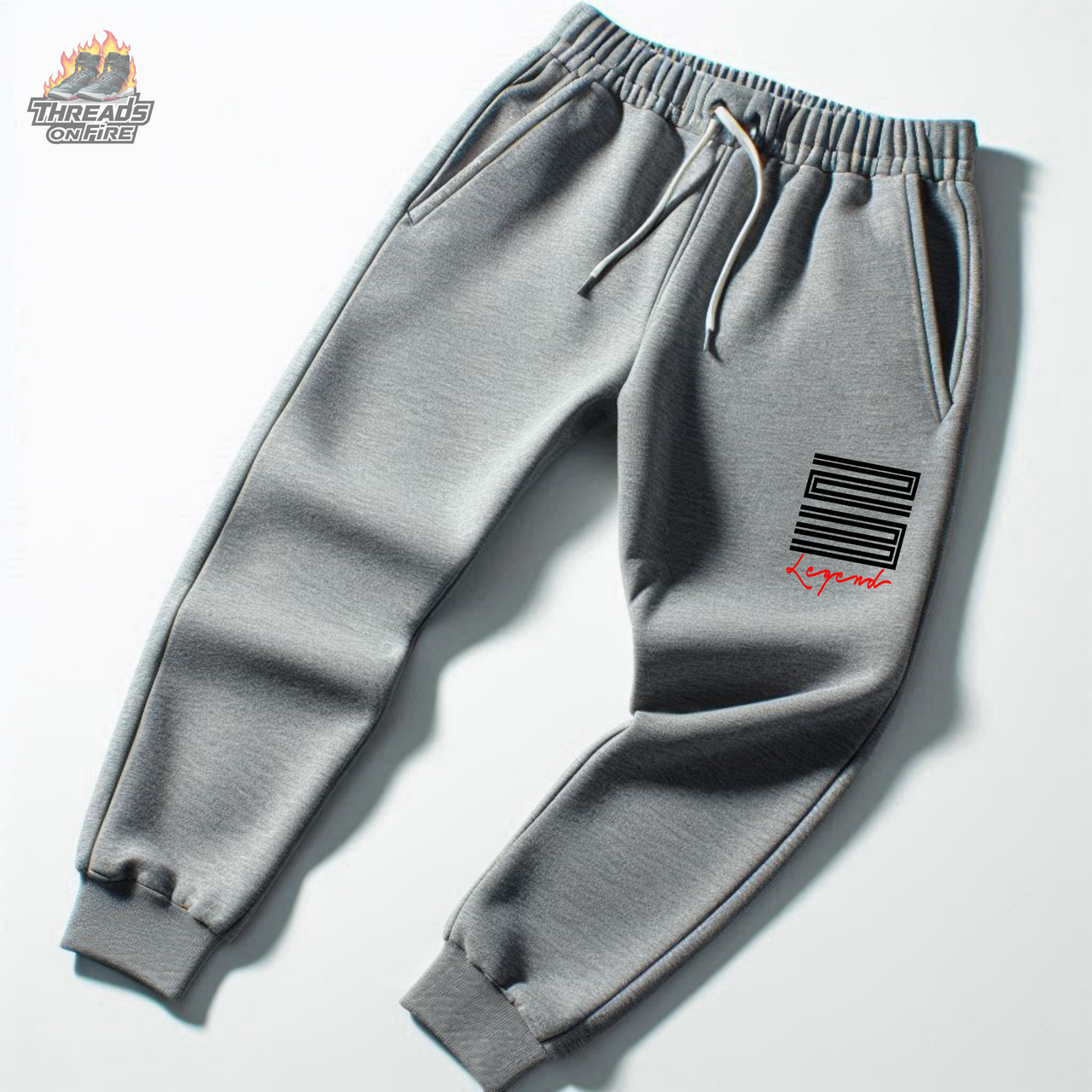 Men's Grey Hoodie & Joggers 23 Legend Sweatsuit To Match Air Jordan 11 Bred Sneakers