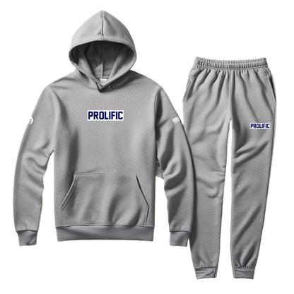 Men's Grey Hoodie and Joggers Set To Match Jordan Retro 13 Midnight Navy Prolific Sweatsuit