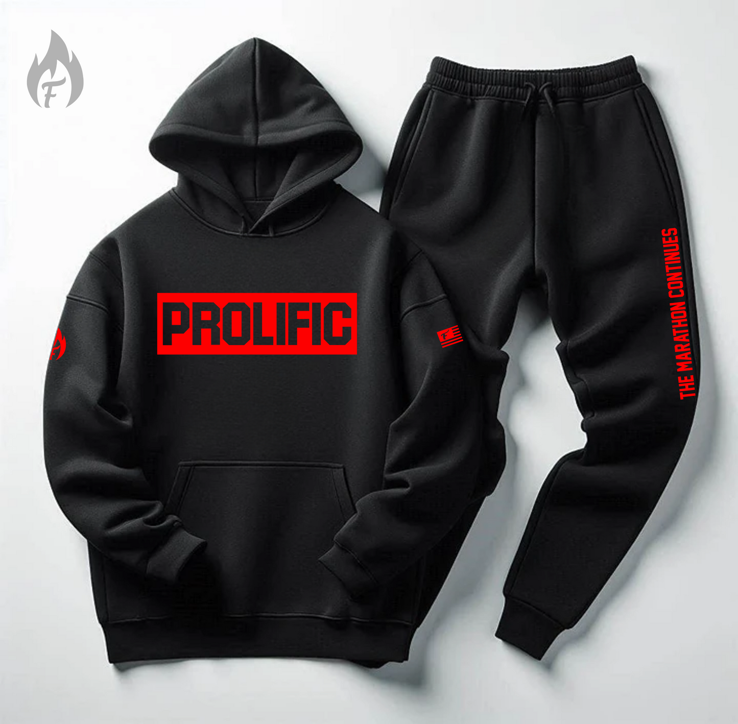 Men's Sneaker Sweatsuit PROLIFIC Graphic Inspired by Air Jordan 13 Black Red Hoodie and Joggers Set