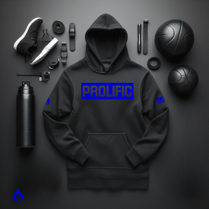 Black "PROLIFIC" Sneaker Sweatsuit For Men Inspired By Air Jordan 13 Hyper Royal Blue Black Colorway