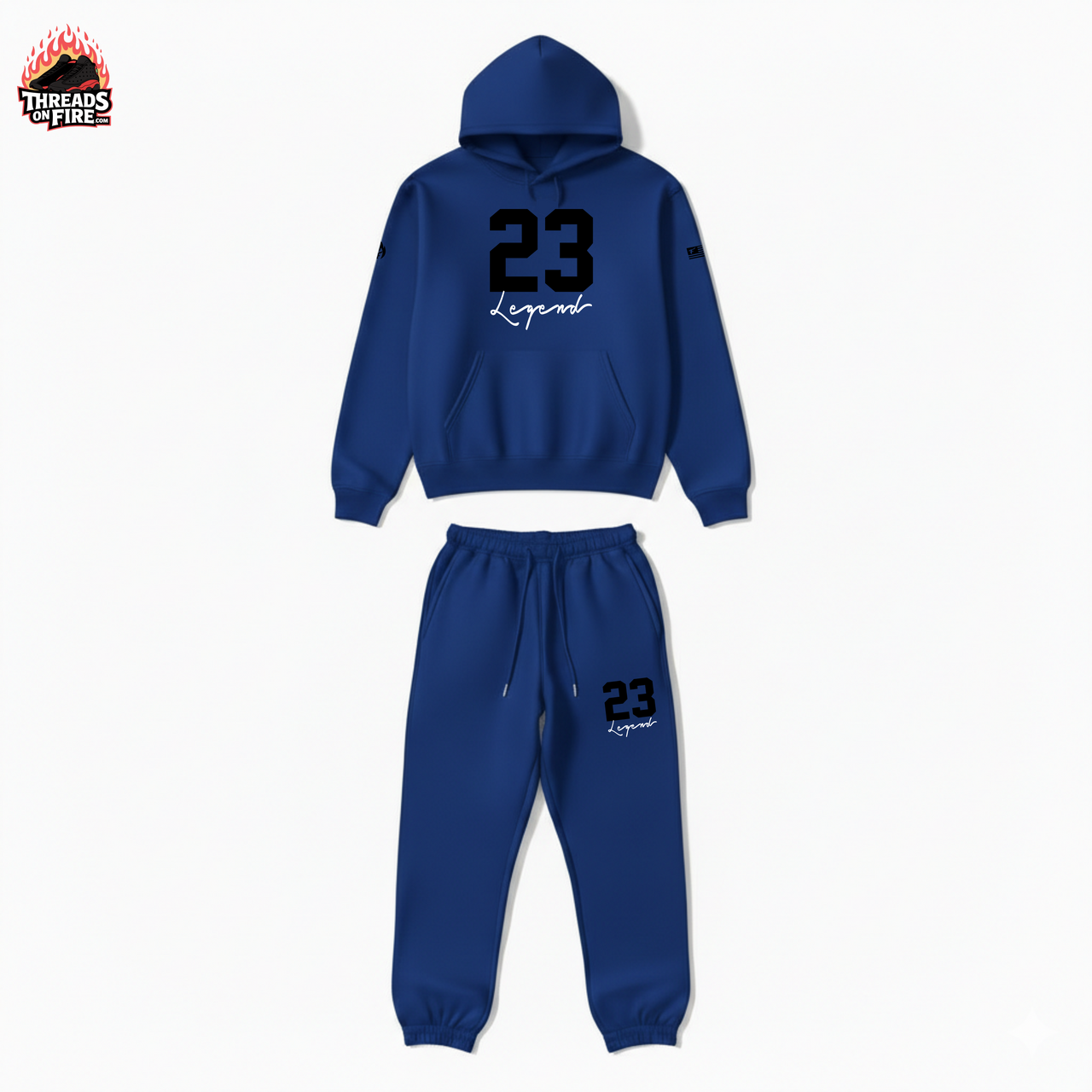 Men's Blue Sweatsuit 23 Legend Hoodie Joggers To Match Air Jordan 13 Hyper Royal