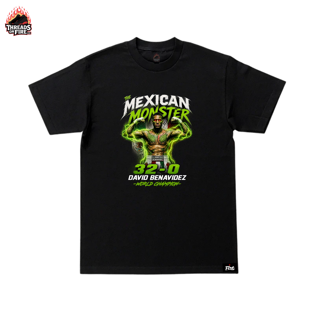 Mexican Monster Boxing T-Shirt Black Green Graphic Fight Streetwear Tee