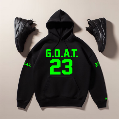 Men's G.O.A.T. 23 Graphic Hoodie To Match Air Jordan Retro 6 Electric Green Black