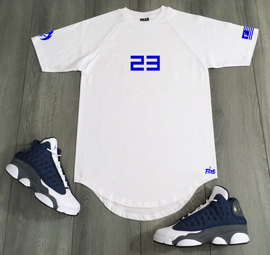Men's White "23" Sneaker Tee To Match Air Jordan 13 Flint Grey Steetwear T-Shirts