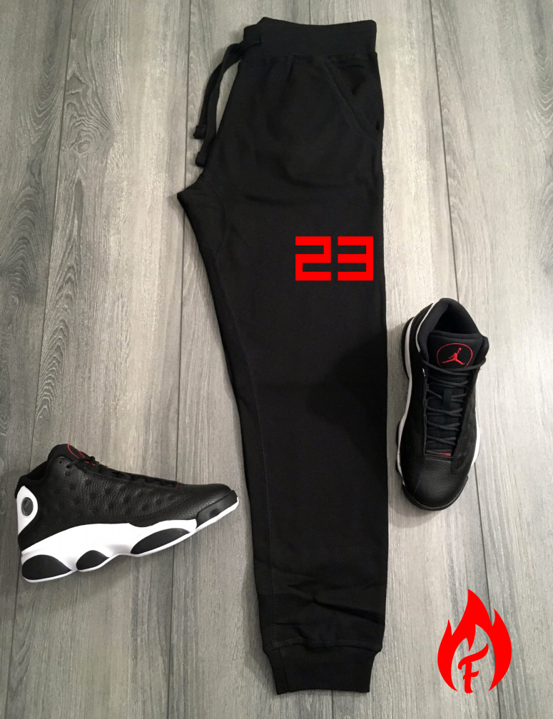 black and red 23 hoodie and joggers set